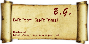 Bátor Gyöngyi névjegykártya