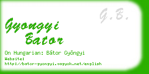 gyongyi bator business card