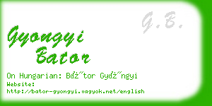 gyongyi bator business card